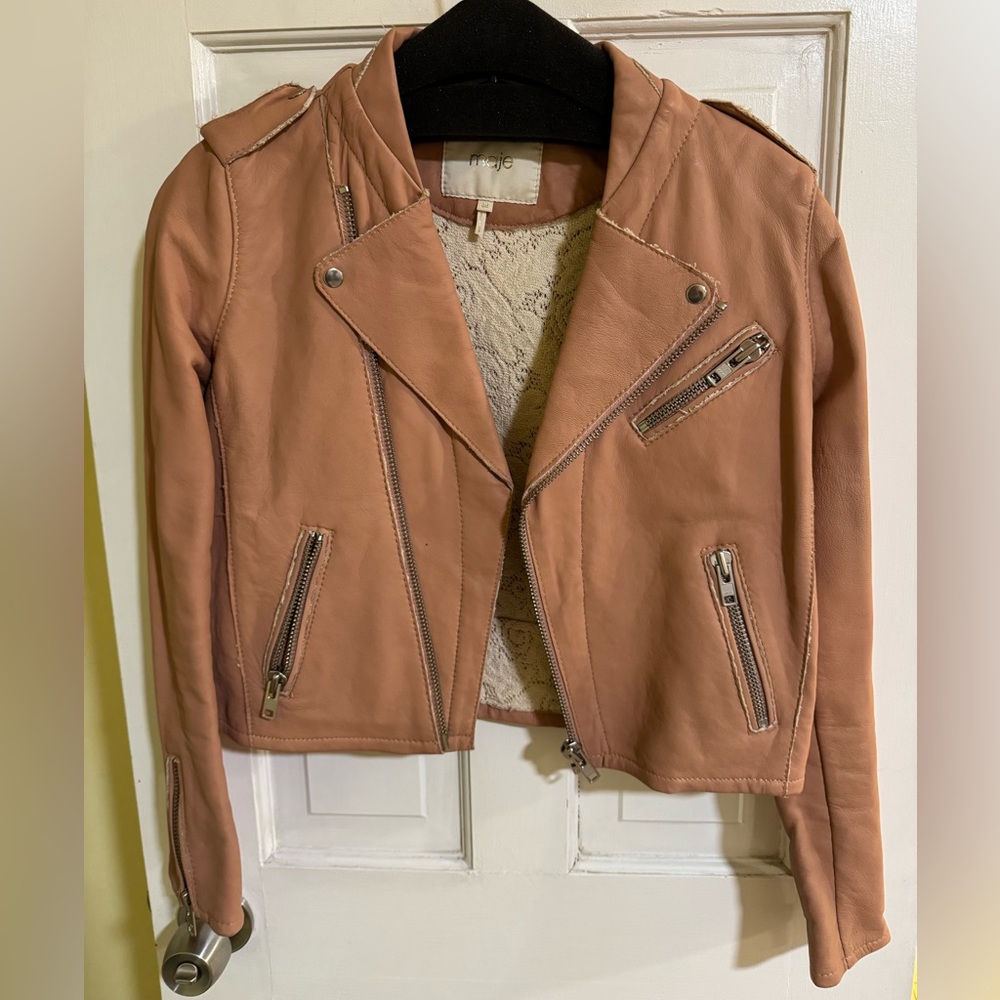 Women's Tan Biker Jacket